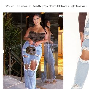 Feed my ego slouch fit jeans size 18 NWT